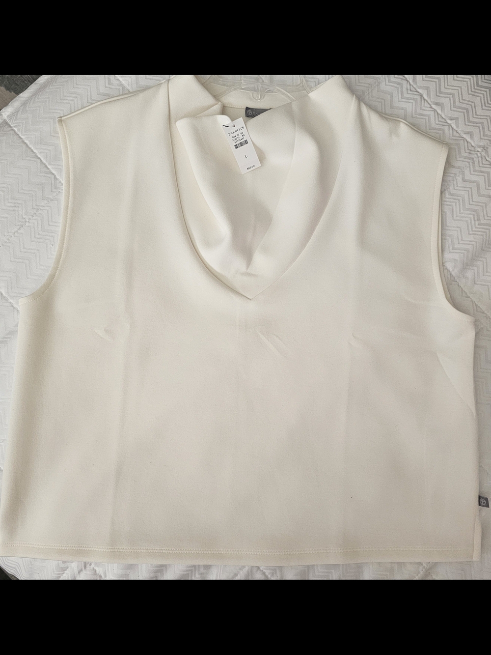 Ivory Talbots AirKnit Stretch Cowl-Neck Tank - Picture 3 of 5